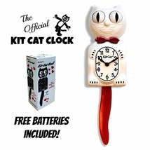 Candy Cane Kit Cat Clock 15.5&quot; Red White Kit-Cat Klock Free Battery Made In Usa - £55.30 GBP