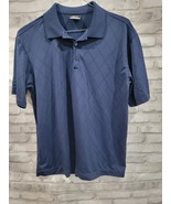 Nike Golf Dri Fit Polo Blue Cross Pattern Men’s Medium M Biomed Reality Arm - $19.99