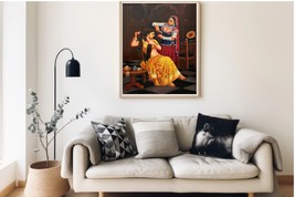 Stunning Woman Hair Style Assisted by Friend: Canvas | Oil Painting | 36... - $349.00