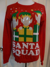 Christmas Sweater Size Medium Ladies with slots for your own photos Red ... - £15.56 GBP
