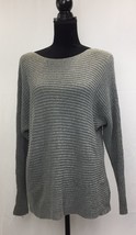 ANA A New Approach Women&#39;s Size XL Gray White Open Weave Long Sleeve Sweater - £8.14 GBP