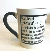 Retired Definition Mug Black & White Stoneware Coffee Tea Cup 20 oz - £17.22 GBP