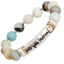 Natural Stone Bead Love you Mama Bracelet - $39.49