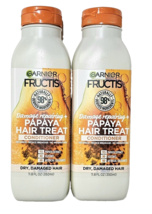 2 Pack Garnier Fructis Damage Repairing Papaya Hair Treat Conditioner 11.8oz - £18.07 GBP