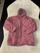 LL Bean Womens Chore Jacket Large Pink Baxter State Parka Wool Lined USA... - £40.43 GBP