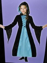 Girls Dark Empiress Black Blue Hooded Hoop Dress Halloween Costume-size 7/8 - £12.65 GBP