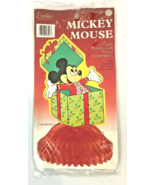 Vintage Disney Mickey Mouse Christmas Honeycomb Die Cut Party Centerpiece  - €8,61 EUR