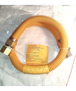 Gas Connector flexible hose 38 inch Yellow Coated Stainless Steel 1/2&quot; - £15.11 GBP