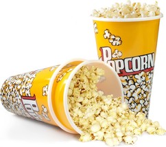 Retro Style Plastic Popcorn Containers Boxes Bucket for Movie Night  (3 Pack) - £7.02 GBP