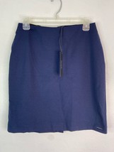 Tahari Pencil Skirt Womens M Ponte Elastic Waist Back Slit Navy Blue Car... - £21.23 GBP