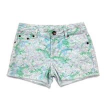 Justice Premium Girls Shorts 12R Green Blue Floral New - £10.12 GBP