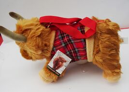Highland Cow shaped shoulder or hand bag fitted with a tartan coat - $40.00