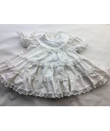 Vtg Girls Bryan ruffle lace White Tiered dress size 6-9 mos Good Used - $29.69