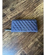 VERA BRADLEY Navy Blue Quilted Accordion Zip Around Closure Wallet Classic - $14.03 CAD