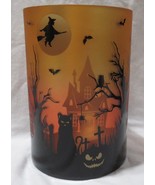 Yankee Candle Mirrored Large Jar Holder J/H HALLOWEEN ORANGE black cat w... - $84.99