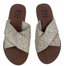 Billabong Natural High Sea Slides Size 7 Woven Brown Beige Soft - $11.99