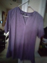 Womans Unbranded Purple V-Neck Top Sz M 9035ARE - €12,96 EUR