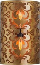 Sconce Velvedere 2-Light Gold Laser Cut Metal 1920 Jazz Age Wallpaper Art Deco - £455.62 GBP
