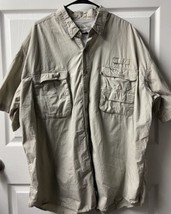 Hook and Tackle Shirt Big Mens 2Xtra Large 2X Tan Fishing Pockets Vented - $13.49