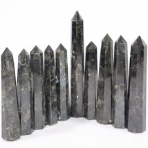 Natural Labradorite Quartz Crystal Column Wand Point Healing Tower Wholesale Lot - £38.84 GBP