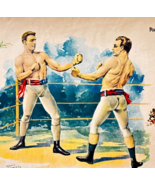 1950 James Corbett Charley Mitchell Boxing Police Gazette Litho Print DWXX4 - $34.99