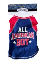 Mission Pets Wag &amp; Bone Dog Studly &quot;All American Boy&quot; Small Vest/Shirt 1... - $14.84