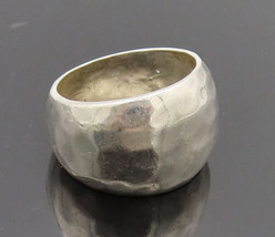 925 Sterling Silver - Vintage Minimalist Hammered Solid Ring Sz 9 - RG26995 - £28.97 GBP