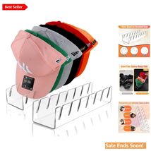 Minimalist 2-Pack Hat Rack for 14 Caps - No Installation Required, Clear... - $35.59