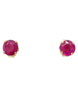 14k Yellow Gold Solitaire Round Ruby Earrings 0.8g - €4.179,46 EUR