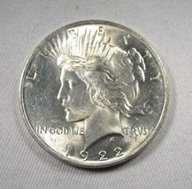 1922 Top 50 Silver Peace Dollar VAM-2F Hair Pin CH UNC Coin AN343 - £53.71 GBP