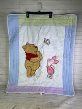 Crown Crafts Disney Winnie The Pooh Piglet Butterfly Baby Crib Blanket Comforter - £22.28 GBP