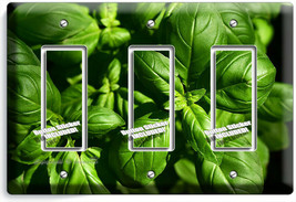 SWEET FRESH BASIL GREEN HERB 3 GFCI LIGHT SWITCH WALL PLATES HOME KITCHE... - £13.32 GBP