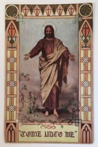 Jesus Christ &quot;Come Unto Me&quot; Antique PC Lightly Embossed Ornate c.1920s Posted - £9.43 GBP