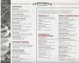 Carrabba&#39;s Italian Grill Menu Tennessee 2012 - £13.97 GBP