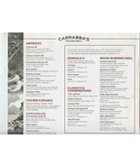 Carrabba&#39;s Italian Grill Menu Tennessee 2012 - £14.08 GBP