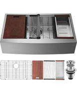 33 inch Farmhouse Kitchen Sink, 304 Stainless Steel Sink, Top Mount Sing... - $757.34