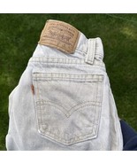 Vintage Levis 550 Jeans Boys 9 Tan Orange Tab Relaxed Fit 90s Distressed... - $52.39 CAD