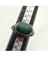 Vintage Southwestern Style Green Malachite Cabochon Sterling Silver Ring... - $33.85 CAD