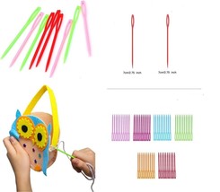 Tapestry Needles Knit Sewing Darning 10 or 20 Plastic Pieces Bright Colors - $3.29