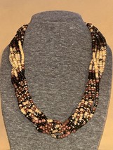 Vintage Twisted Wooden Beaded Necklace - £24.92 GBP