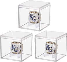 3 Pack Championship Ring Display Case Clear Acrylic Display Case Mini Fo... - $16.27 CAD