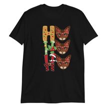 HO HO HO Santa Abyssinian Christmas T-Shirt | Cat Lover Shirt Black - £14.19 GBP+