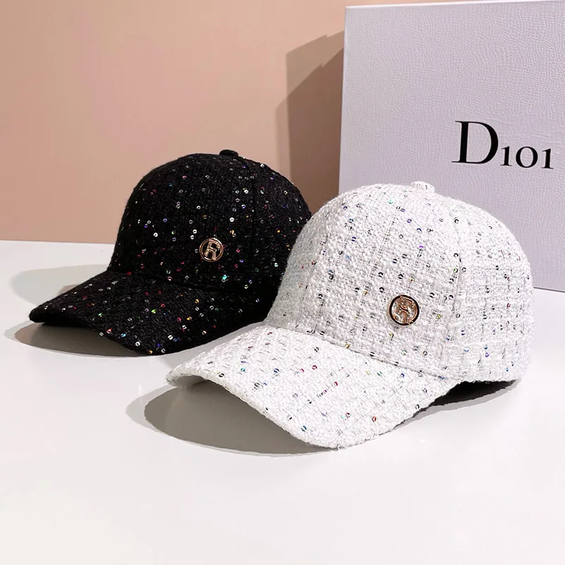 Women Hat 2022 Fashion designer Baseball Cap Ladies Caps Kpop Rhinestone gorras - £11.69 GBP+