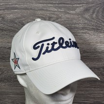 Titleist 46 Star Strapback Hat Cap Golf White Embroidered Blue Spell Out... - £9.55 GBP