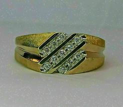 0.50Ct Round Cut VVS1/D Diamond Men&#39;s Wedding Band Ring 14K Yellow Gold Finish - £81.80 GBP