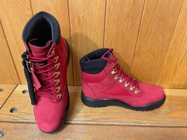 Timberland Men&#39;s Field 6&quot; Waterproof Dark Red Nubuck Boots A2JNW ALL SIZES - £121.52 GBP