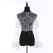 White Crop Lace Tops Empire Style Custom Plus Size Wedding Bridal Lace Tops image 2