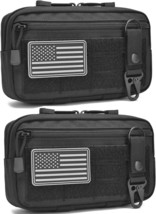 2 Pack Tactical Molle Admin Pouch US Flag Patch Keychain Utility Laser Cut EDC - £25.68 GBP