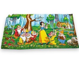 Vtg Walt Disney Snow White &amp; The Seven Dwarfs Movie Cartoon Beach Towel 31x61” - £25.59 GBP