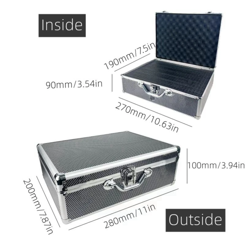 Tool Box   Hard Case Shockproof Briefcase Multifunction Precise Instrument Case  - £66.35 GBP